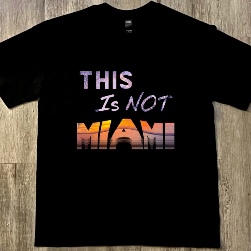 Black Graphic Tee 'This Is Not Miami'